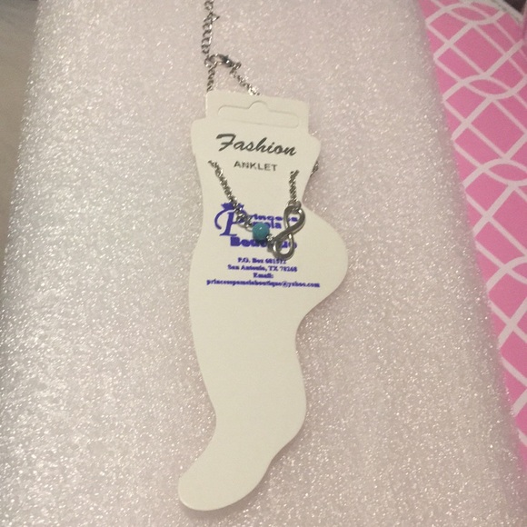 Infinity Symbol Silver tone Ankle Bracelet - Picture 2 of 5